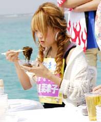 The Gal eating seaweed